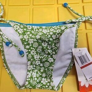 NWT Hula Honey Green Floral Bikini Bottom Size XS (A1)